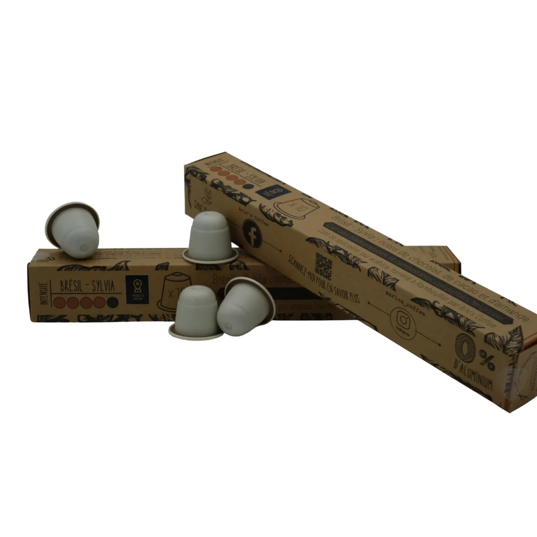 Capsules biodégradables Brésil bio - Arlo's coffee