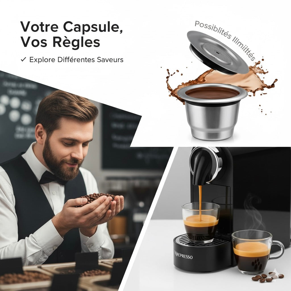 Capsule 100% réutilisable pour Nespresso®